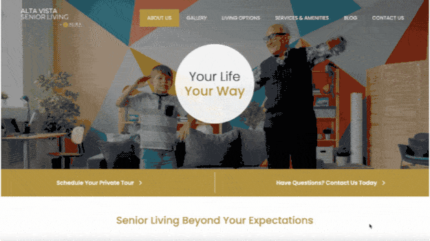 Alta Vista Senior Living website design