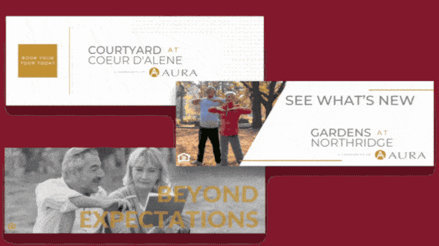 Aura senior living banner ad campaigns